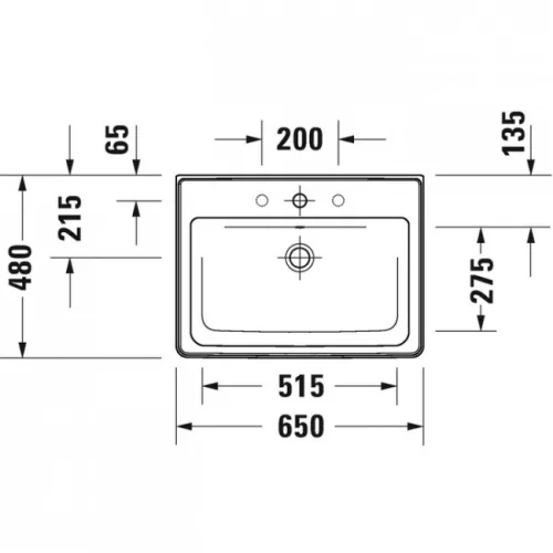 Duravit D-Neo bútorral aláépíthető mosdó 65x48 2367650000