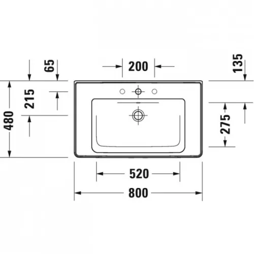 Duravit D-Neo bútorral aláépíthető mosdó 80x48 (2367800000)