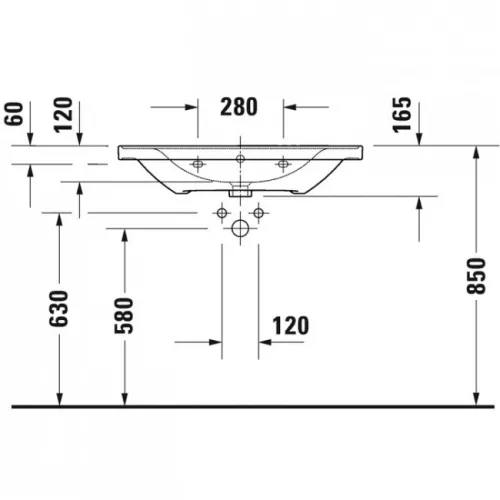 Duravit D-Neo bútorral aláépíthető mosdó 80x48 (2367800000)