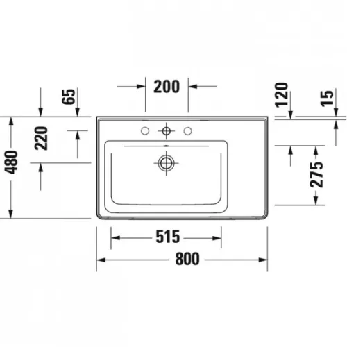 Duravit D-Neo bútorral aláépíthető mosdó balos medence 80x48 (2369800000)