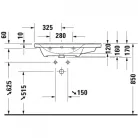 Duravit D-Neo bútorral aláépíthető mosdó balos medence 80x48 (2369800000)