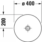 Duravit D-Neo pultra ültethető kerek mosdó 40x40 2371400070 rajz2