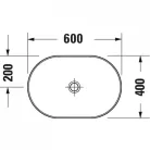 Duravit D-Neo pultra ültethető ovális mosdó 60x40 2372600070 rajz2