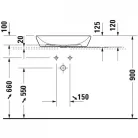 Duravit D-Neo pultra ültethető ovális mosdó 60x40