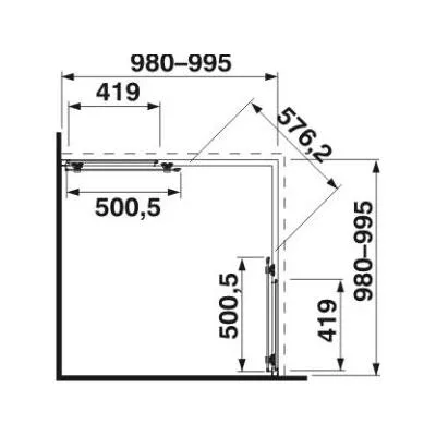 Jika Cubito Pure szögletes zuhanykabin 100 cm ezüst profil arctic üveg (2512430026661)