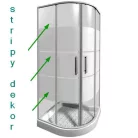 Jika Lyra Plus szögletes zuhanykabin 80 cm fehér profil stripy üveg (2513810006651)
