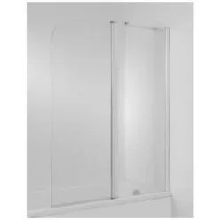   Jika Cubito Pure kétrészes kádparaván jobbos 140x115 cm ezüst profil átlátszó üveg (2574260026681)