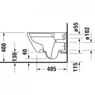 Duravit D-Neo fali Rimfree WC csésze látható rögzítés 2578090000 rajz3