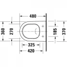 Duravit D-Neo Rimfree kompakt fali WC Duravit látható rögzítés 2587090000 rajz2