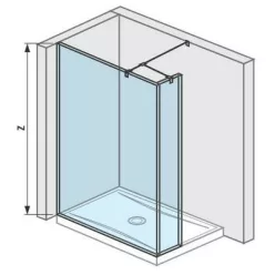   Jika Pure üveg zuhanyfal 130 cm oldalfalhoz rögzített és sarok résszel (2674270026681)