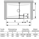 Jika Pure üveg zuhanyfal 70 cm oldalfalhoz rögzített és sarok résszel (2684210026681)