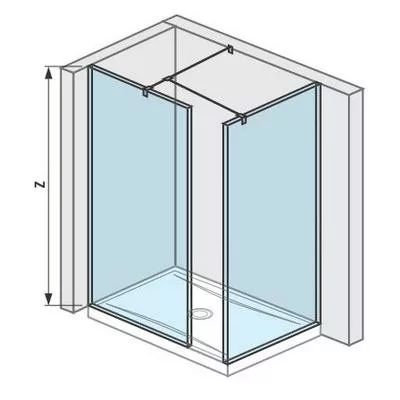 Jika Pure üveg zuhanyfal 68x80 cm oldalfalhoz rögzített sarok elrendezés (2684230026681)