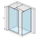 Jika Pure üveg zuhanyfal 68x90 cm oldalfalhoz rögzített sarok elrendezés (2684240026681)