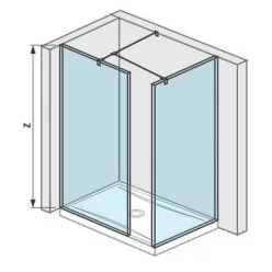   Jika Pure üveg zuhanyfal 68x90 cm oldalfalhoz rögzített sarok elrendezés (2684240026681)