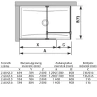 Jika Pure üveg zuhanyfal 68x90 cm oldalfalhoz rögzített sarok elrendezés (2684240026681)