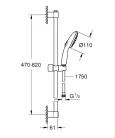 GROHE Tempesta 110 sínes zuhanyszett 2 funkciós kézizuhannyal, króm – 2759830E
