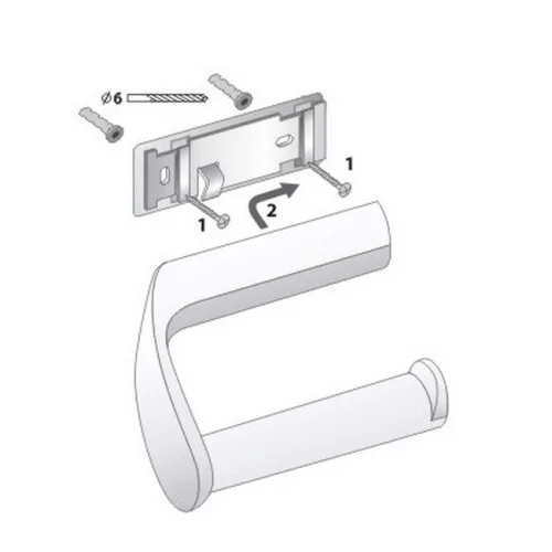 Bisk Athena fedél nélküli WC papír tartó fehér műanyag 28977