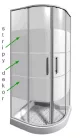 Jika Lyra Plus zuhanyfal 80 cm fehér profil stripy üveg (2973810006651)