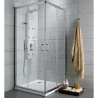 Radaway Premium Plus C D szögletes zuhanykabin króm profil átlátszó üveg 30463-01-01N műszaki rajz