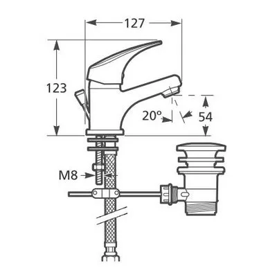 Jika Talas mosdó csaptelep automata leeresztővel króm (3111N10041111)