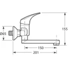 Jika Talas egykaros fali mosdó csaptelep 150 mm króm (3111N70042201)