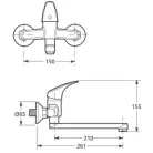 Jika Talas egykaros fali mosdó csaptelep 210 mm króm (3111N70042301)