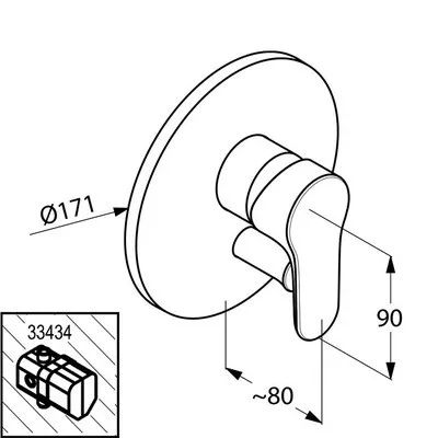 Kludi Objekta egykaros süllyesztett kád és zuhanycsaptelep króm (326150575)