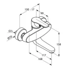 Kludi Objekta fali egykaros mosogató csaptelep 117 mm króm (328810575)