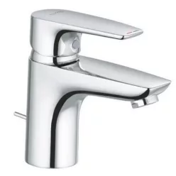 Kludi PURE&SOLID 75 egykaros mosdó csaptelep króm automata leeresztővel 343820575 rajza