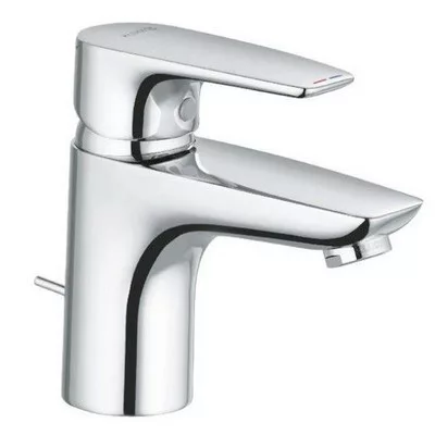 Kludi PURE&SOLID 75 egykaros mosdó csaptelep króm automata leeresztővel 343820575 rajza