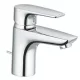 Kludi PURE&SOLID 75 egykaros mosdó csaptelep króm automata leeresztővel 343820575 rajza