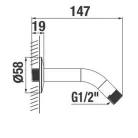 Jika Rio zuhanykar fejzuhanyhoz 147 mm króm (3661R00040041)