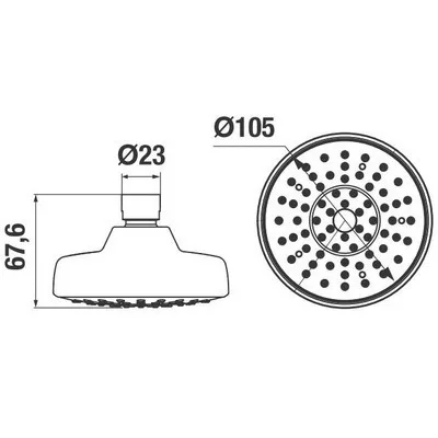 Jika Rio fejzuhany 100 mm 1 funkciós króm