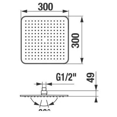Jika Cubito Pure fejzuhany 30x30 cm rozsdamentes acél (3671X10041301)