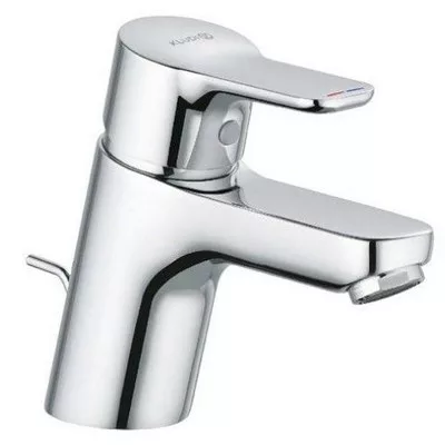Kludi PURE&EASY egykaros mosdó csaptelep króm automata leeresztővel 372850565 rajza