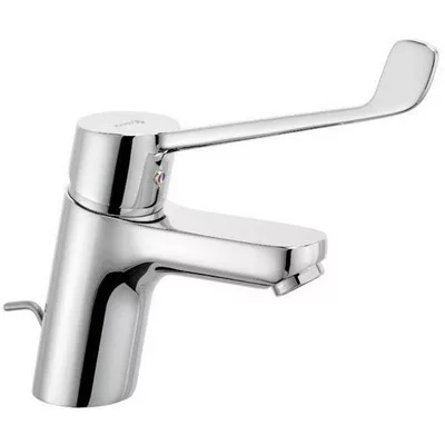 Kludi PURE&EASY 70 egykaros orvosi mosdó csaptelep króm automata leeresztővel 372870565 rajza