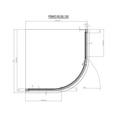 Ravak Pivot PSKK3 90x90 zuhanykabin krómhatású+transparent