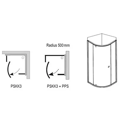 Ravak Pivot PSKK3 90x90 zuhanykabin szatén+transparent