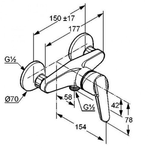 KLUDI D-VISE zuhanycsaptelep króm KL-378420590