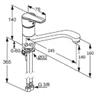KLUDI D-VISE mosogató csaptelep króm KL-379550590