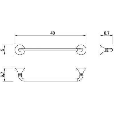 Jika Heritage 40 cm törölközőtartó króm (3813H10040001)
