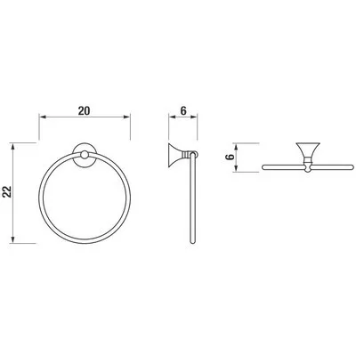 Jika Heritage törölközőtartó gyűrű króm (3813H40040001)