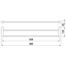 Jika Cubito Pure 66 cm dupla törölközőtartó króm (3817340040001)