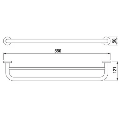 Jika Mio 55 cm dupla törölközőtartó króm (3817430040001)