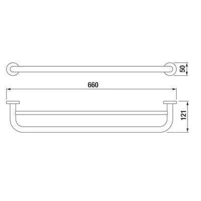 Jika Mio 66 cm dupla törölközőtartó króm (3817440040001)