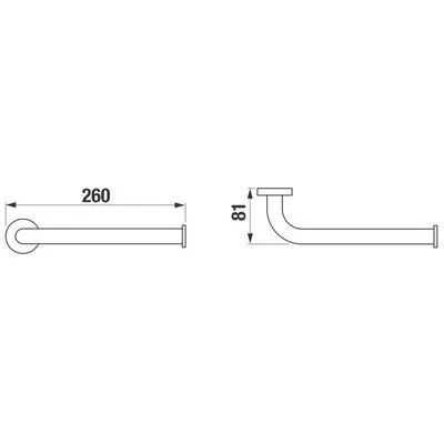 Jika Mio törölköző tartó 26 cm íves króm (3817480040001)