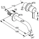 Kludi Zenta fali kétlyukas mosdó csaptelep 180 mm króm (382440575)