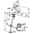 Kludi O-CEAN egykaros mosdó csaptelep automata leeresztővel króm (383500575)