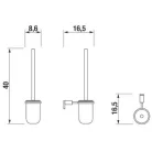Jika Basic fali WC kefe tartó mattüveg betéttel króm (3843A10040001)