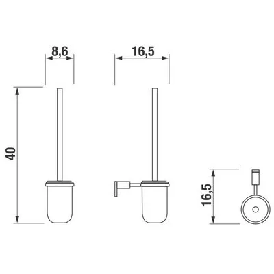 Jika Basic fali WC kefe tartó mattüveg betéttel króm (3843A10040001)
